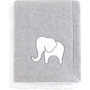 imageHudson Baby Unisex Baby Plush Mink and Sherpa Blanket Floral One SizeGray Elephant