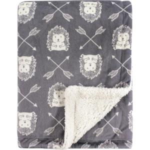 imageHudson Baby Unisex Baby Plush Mink and Sherpa Blanket Floral One SizeHedgehog