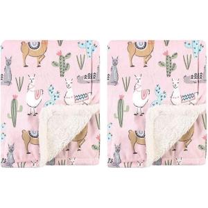 imageHudson Baby Unisex Baby Plush Mink and Sherpa Blanket Floral One SizeLlama