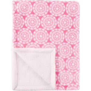 imageHudson Baby Unisex Baby Plush Mink and Sherpa Blanket Floral One SizeMedallion