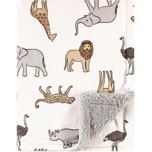 imageHudson Baby Unisex Baby Plush Mink and Sherpa Blanket Floral One SizeModern Neutral Safari