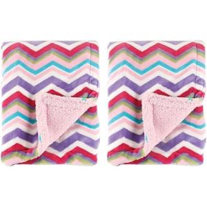 imageHudson Baby Unisex Baby Plush Mink and Sherpa Blanket Floral One SizePink