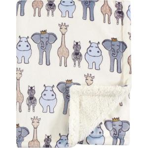 imageHudson Baby Unisex Baby Plush Mink and Sherpa Blanket Floral One SizeRoyal Safari