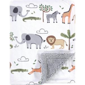 imageHudson Baby Unisex Baby Plush Mink and Sherpa Blanket Floral One SizeSafari Life