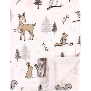imageHudson Baby Unisex Baby Plush Mink and Sherpa Blanket Floral One SizeWinter Forest