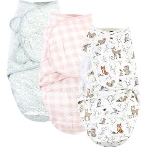 imageHudson Baby Unisex Baby Quilted Cotton Swaddle Wrap 3pk Football 03 MonthsEnchanted Forest