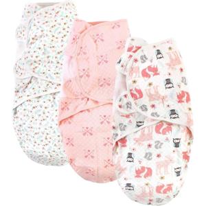 imageHudson Baby Unisex Baby Quilted Cotton Swaddle Wrap 3pk Football 03 MonthsGirl Forest