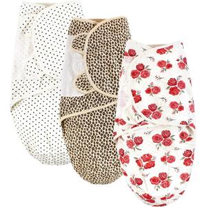 imageHudson Baby Unisex Baby Quilted Cotton Swaddle Wrap 3pk Football 03 MonthsRose Leopard