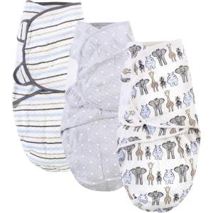 imageHudson Baby Unisex Baby Quilted Cotton Swaddle Wrap 3pk Football 03 MonthsRoyal Safari