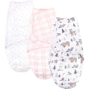 imageHudson Baby Unisex Baby Quilted Cotton Swaddle Wrap 3pk Football 03 MonthsWinter Forest