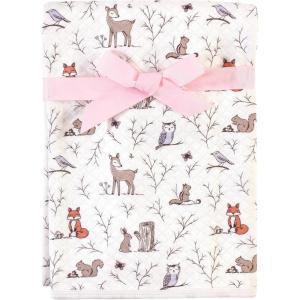 imageHudson Baby Unisex Baby Quilted MultiPurpose Swaddle Receiving Stroller Blanket Moose 1Pack One SizeEnchanted Forest 1pack