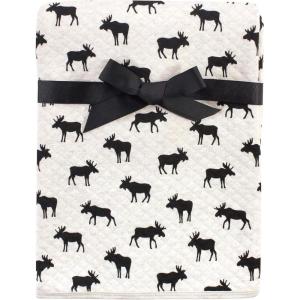imageHudson Baby Unisex Baby Quilted MultiPurpose Swaddle Receiving Stroller Blanket Moose 1Pack One SizeMoose 1pack