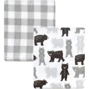 imageHudson Baby Unisex Baby Silky Plush and Coral Fleece Blanket Christmas Tree Truck 30x36 inchesBears and Plaid