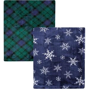 imageHudson Baby Unisex Baby Silky Plush and Coral Fleece Blanket Christmas Tree Truck 30x36 inchesBlack Watch Plaid