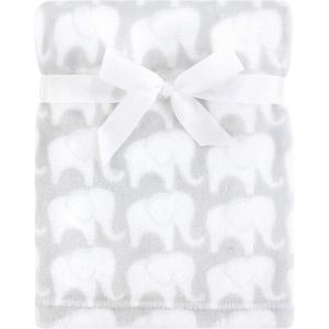 imageHudson Baby Unisex Baby Silky Plush and Coral Fleece Blanket Christmas Tree Truck 30x36 inchesGray Elephant
