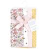 imageHudson Baby Unisex Baby Cotton Flannel Burp Cloths Pink Yellow Pretty Floral One Size