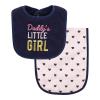 imageHudson Baby Unisex Baby Cotton Terry Bib and Burp Cloth Set Dinner Date One SizeDaddys Little Girl