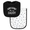 imageHudson Baby Unisex Baby Cotton Terry Bib and Burp Cloth Set Dinner Date One SizeMom Dad Moon and Back
