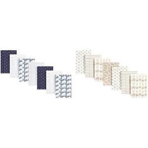 imageHudson Baby Boy Cotton Flannel Burp Cloth 14Pack Elephant Neutral GiraffeElephant Neutral Giraffe