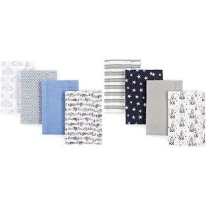 imageHudson Baby Boy Cotton Flannel Burp Cloth 8Pack Airplane BeeAirplane Rocket Ship