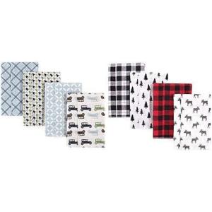 imageHudson Baby Boy Cotton Flannel Burp Cloth 8Pack Airplane BeeBlue Cars Moose