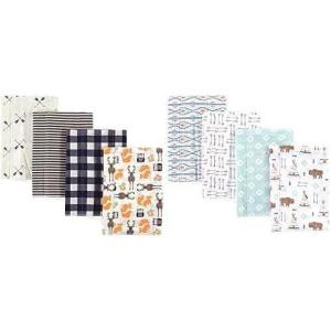imageHudson Baby Boy Cotton Flannel Burp Cloth 8Pack Airplane BeeForest Teepee