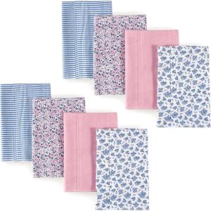 imageHudson Baby Layered Flannel Burp Cloths 8 Pack Prairie Flowers