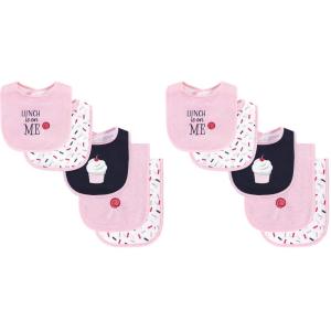 imageHudson Baby Unisex Baby Cotton Terry Bib and Burp Cloth Set Dinner Date One SizeCupcake