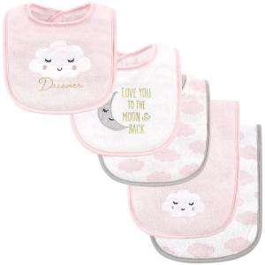 imageHudson Baby Unisex Baby Cotton Terry Bib and Burp Cloth Set Dinner Date One SizeDreamer