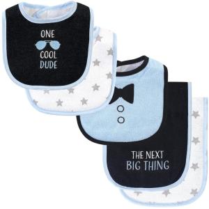 imageHudson Baby Unisex Baby Cotton Terry Bib and Burp Cloth Set Dinner Date One SizeOne Cool Dude