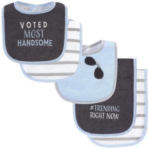 imageHudson Baby Unisex Baby Cotton Terry Bib and Burp Cloth Set Dinner Date One SizeVoted Most Handsome