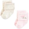 imageHudson Baby Baby Infant Girl Cotton Rich Newborn and Terry Socks Pink Dainty Floral 612 Months