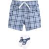 imageHudson Baby Unisex Baby Bodysuit Short and Sock 3Piece SetMamas Little Man