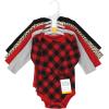 imageHudson Baby Unisex Baby Thermal Long Sleeve Bodysuits SnowflakeBuffalo Plaid Leopard