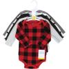 imageHudson Baby Unisex Baby Thermal Long Sleeve Bodysuits SnowflakeBuffalo Plaid Moose