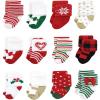 imageHudson Baby Unisex Cotton Rich Baby Terry Socks 24Pack12 Days of Christmas Girl