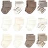 imageHudson Baby Unisex Cotton Rich Baby Terry Socks 24PackBeige Stripe