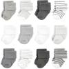 imageHudson Baby Unisex Cotton Rich Baby Terry Socks 24PackGray Stripe