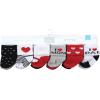 imageHudson Baby Unisex Cotton Rich Baby Terry Socks 24PackMom and Dad Girl Red Black