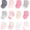 imageHudson Baby Unisex Cotton Rich Baby Terry Socks 24PackPink Gray Solid