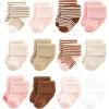 imageHudson Baby Unisex Cotton Rich Baby Terry Socks 24PackPink Tan Stripe