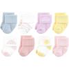 imageHudson Baby Baby Infant Girl Cotton Rich Newborn and Terry Socks Pastel Sun and Rainbow 06 Months Pink