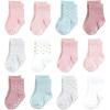 imageHudson Baby Baby Infant Girl Cotton Rich Newborn and Terry Socks Soft Dots 1224 Months Pink