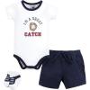 imageHudson Baby Unisex Baby Bodysuit Short and Sock 3Piece SetGreat Catch Baseball