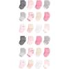 imageHudson Baby Unisex Cotton Rich Baby Terry Socks 24PackPink Gray Solid