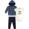 imageHudson Baby babygirls Premium Quilted Hoodie Bodysuit and PantNavy Moose