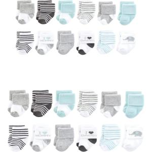 imageHudson Baby Baby Grow with Me Cotton Terry SocksMom Dad Gray Mint