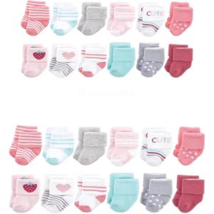 imageHudson Baby Baby Grow with Me Cotton Terry SocksStrawberry 24pack