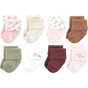 imageHudson Baby Baby Infant Girl Cotton Rich Newborn and Terry Socks Pink Dainty Floral 612 Months
