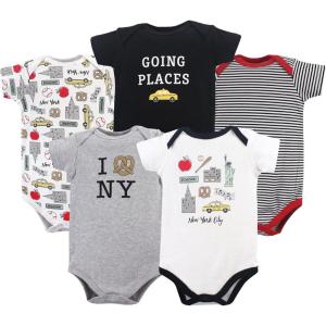imageHudson Baby Cotton Bodysuits New York City 5 PackMulticolor
